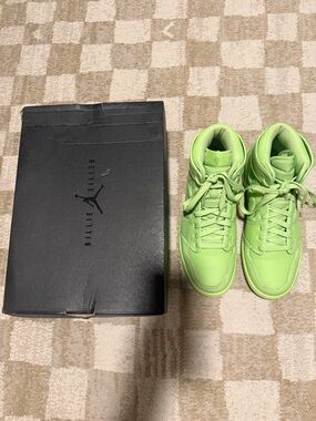 Jordan High-Top Sneakers in Lime Green